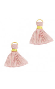 Quaste Ibiza Style 1.5cm Gold-vintage pink